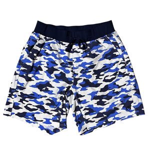 Greyson Mens Blue Camoscape Coywolf Lined Activewear Gym Golf Shorts Size Medium